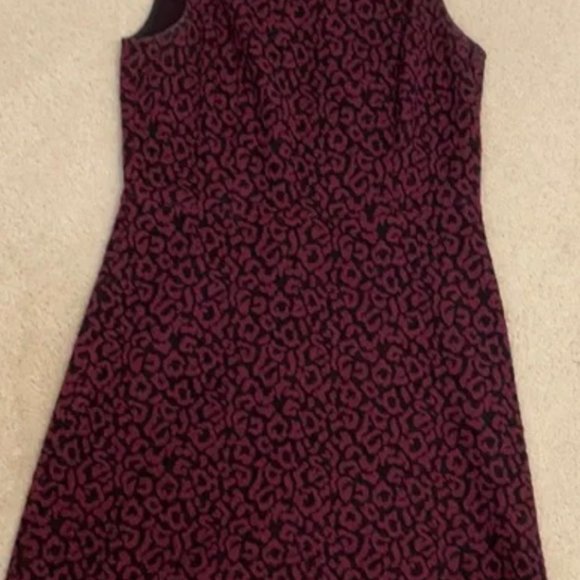 LOFT Red/Burgandy Leopard Animal Print Sleeveless Dress - Picture 4 of 10